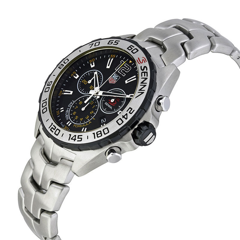 Shop Tag Heuer Formula 1 Senna Limited Edition Chronograph Black Dial Silver Steel Strap Watch for Men - CAZ1013.BA0883 in USA