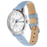 Shop Tommy Hilfiger Brooke Silver Dial Blue Leather Strap Watch for Women - 1782023 in USA