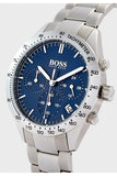 Hugo Boss Talent Chronograph Blue Dial Silver Steel Strap Watch for Men - 1513582