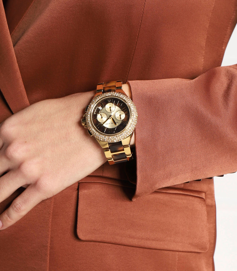 Michael Kors Camille Chronograph Brown Dial Two Tone Steel Strap Watch For Women - MK7269 Buy Now By Michael Kors