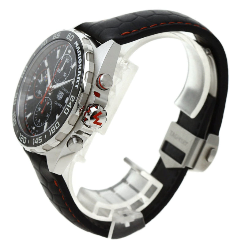 Shop Tag Heuer Formula 1 Mario Kart Chronograph Black Dial Black Leather Strap Watch for Men - CAZ201E.FC6517 in USA