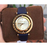 Michael Kors Averi Gold Dial Navy Blue Leather Strap Watch for Women - MK2526 Buy Now By Michael Kors