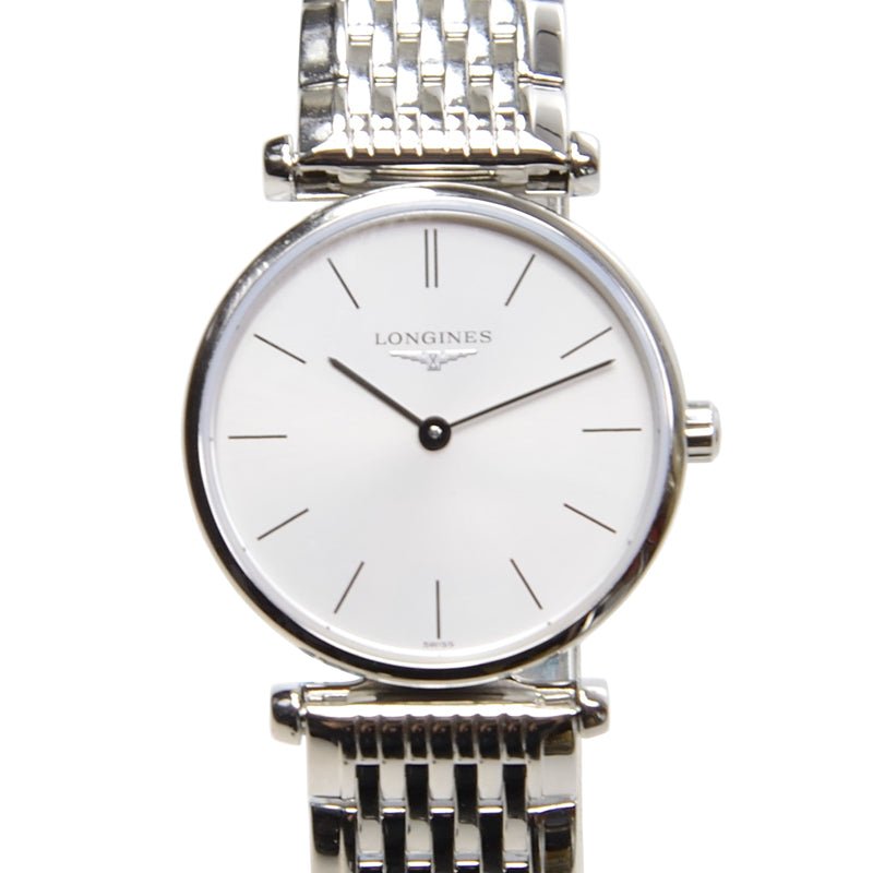 Shop Longines La Grande Classique De Longines Silver Dial Silver Mesh Bracelet Watch for Women - L4.209.4.72.6 in USA