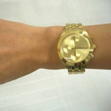 Marc Jacobs Peeker Chronograph Gold Dial Gold Steel Strap Watch for Women - MBM3393 Buy Now By Marc Jacobs