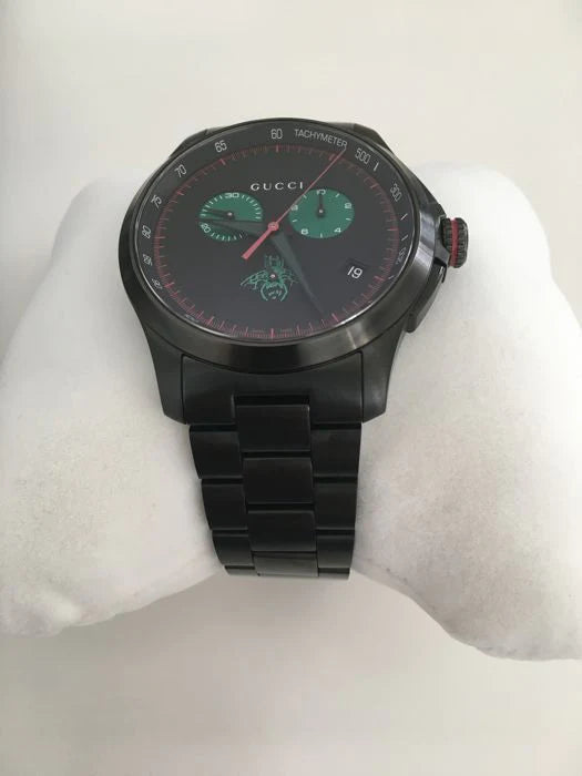 Shop Gucci G Timeless Quartz Black Dial Black Steel Strap Watch for Men - YA126270 in USA