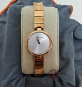 Calvin Klein Authentic White Dial Rose Gold Steel Strap Watch for Women - K8G23646