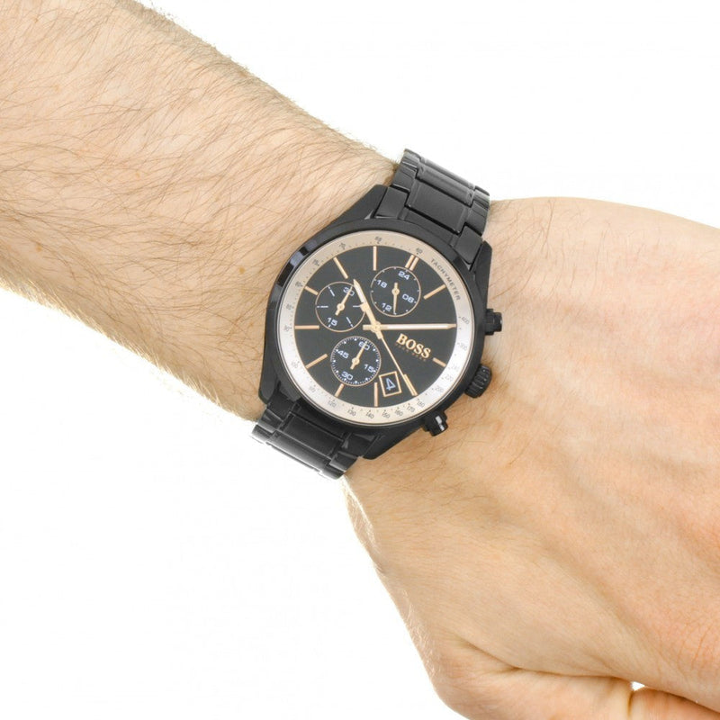 Hugo Boss Grand Prix Black Dial Black Steel Strap Watch for Men - 1513578 Buy Now By Hugo Boss