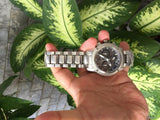 Shop Burberry Utilitarian Chronograph Black Dial Silver Steel Strap Watch For Men - BU9800 in USA