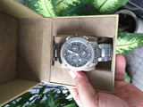 Shop Burberry Utilitarian Chronograph Black Dial Silver Steel Strap Watch For Men - BU9800 in USA