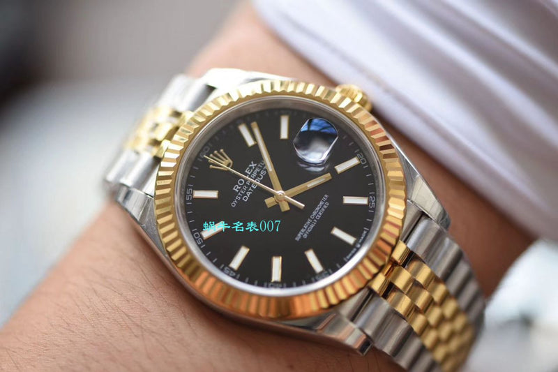 Shop Rolex Datejust 41 Oyster Black Dial Two Tone Jubilee Bracelet Watch for Men - M126333-0014 in USA