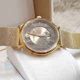 Versace V Circle Quartz Gold Dial Gold Mesh Bracelet Watch For Men - VBQ070017 Buy Now By Versace