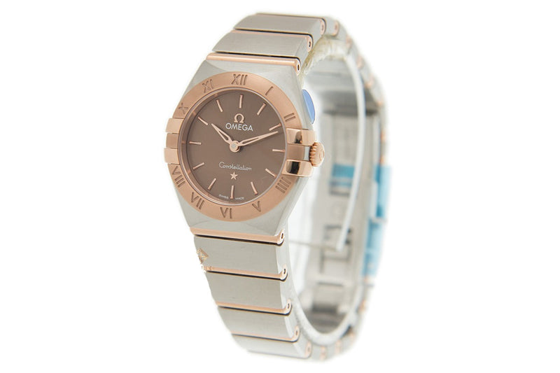 Shop Omega Constellation Quartz Brown Dial Silver Steel Strap Watch for Women - 131.20.25.60.13.001 in USA