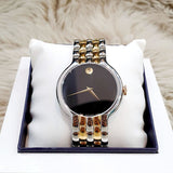 Shop Movado Veturi Quartz Black Dial Two Tone Steel Strap Watch for Men - 0606932 in USA