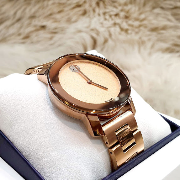 Movado Bold Rose Gold Dial Rose Gold Steel Strap Watch For Women - 3600335 Buy Now By Movado