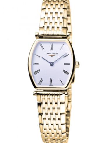 Shop Longines La Grande Classique de Longines Tonneau 22 Yellow Gold Watch for Women - L4.205.2.11.8 in USA