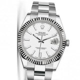 Shop Rolex Datejust 41 Oyster White Dial Oystersteel & White Gold Steel Strap Watch for Men - M126334-0009 in USA