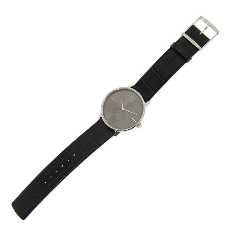 Calvin Klein Accent Black Dial Black Leather Strap Watch for Men - K2Y211C3 Buy Now By Calvin Klein