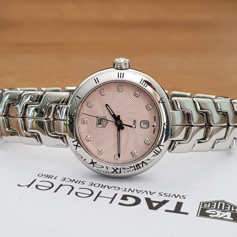 Tag Heuer Link Diamonds Pink Dial Silver Steel Strap Watch for Women - WAT1415.BA0954 Buy Now By Tag Heuer