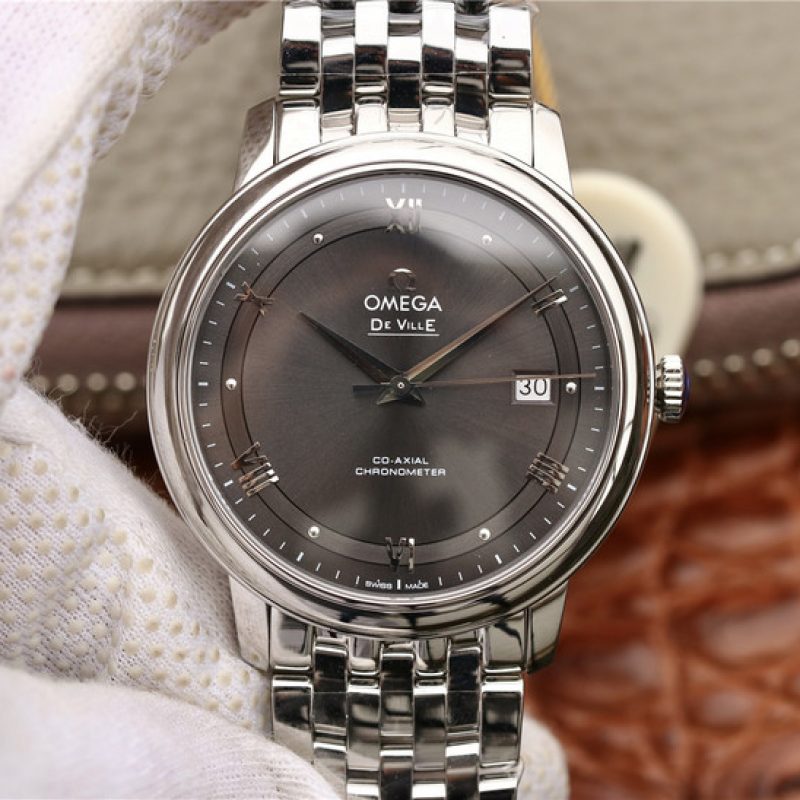 Omega De Ville Prestige Co-Axial Automatic Grey Dial Silver Steel Strap Watch for Men - 424.10.40.20.06.001 Buy Now By Omega