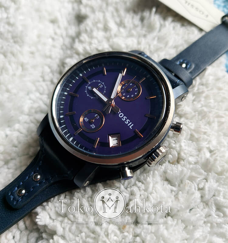 Fossil Boyfriend Sport Chronograph Blue Dial Blue Leather Strap Watch for Women - ES4113 Buy Now By Fossil