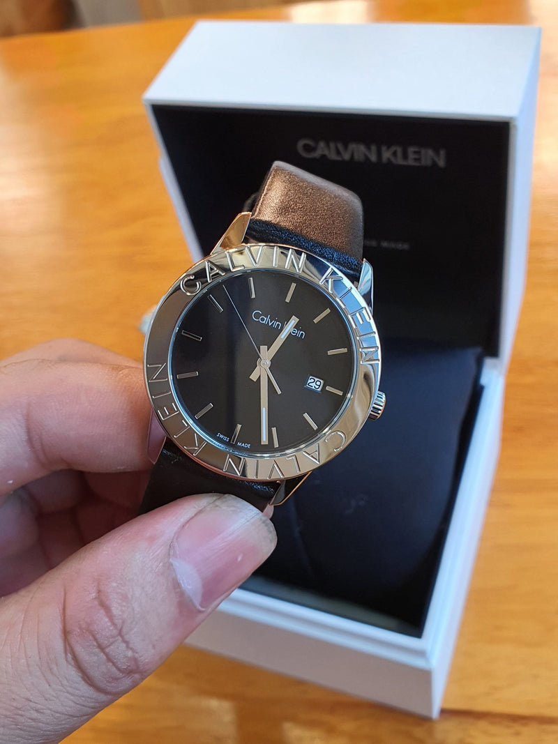 Calvin Klein Steady Black Dial Black Leather Strap Watch for Women - K7Q211C1 Buy Now By Calvin Klein