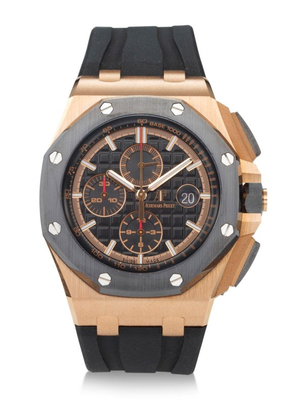 Audemars Piguet Royal Oak Offshore Chronograph Black Dial Black Rubber Strap Watch for Men - 26401RO.OO.A002CA.02