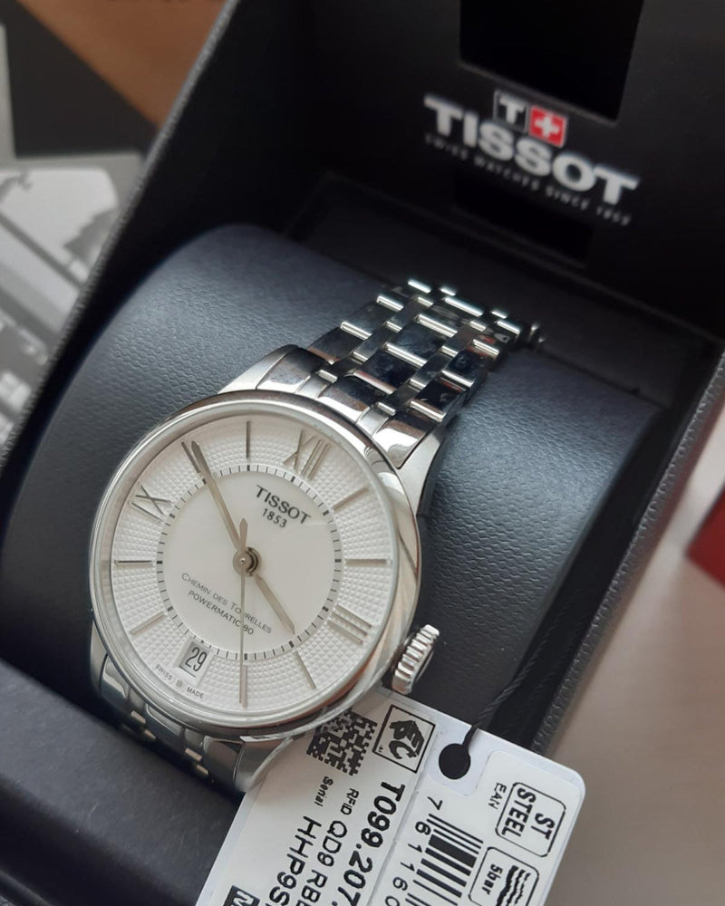 Tissot Chemin Des Tourelles Powermatic 80 Lady Silver Dial Silver Steel Strap Watch For Women - T099.207.11.118.00 Buy Now By Tissot