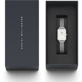 Daniel Wellington Quadro Unitone Silver Dial Silver Mesh Strap Watch For Women - DW00100486