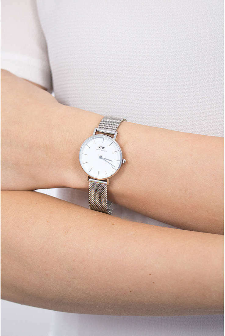 Daniel Wellington Petite Sterling White Dial Silver Mesh Bracelet Watch For Women - DW00100220 Buy Now By Daniel Wellington