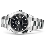 Shop Rolex Datejust 41 Oyster Black Dial Silver Oystersteel Strap Watch for Men - M126300-0011 in USA