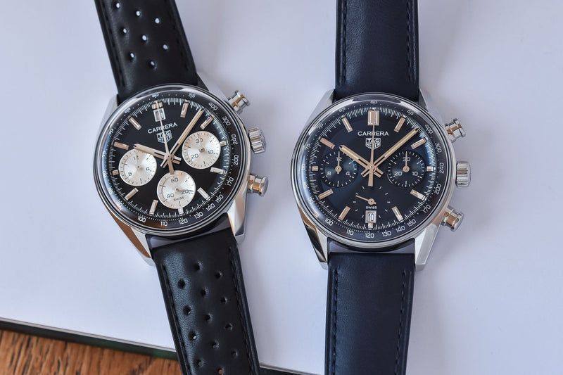 Tag Heuer Carrera Automatic Chronograph Black Dial Black Leather Strap Watch for Men - CBS2210.FC6534 Buy Now By Tag Heuer