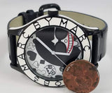 Marc Jacobs White & Black Dial Black Leather Strap Watch for Women - MBM1148 Buy Now By Marc Jacobs
