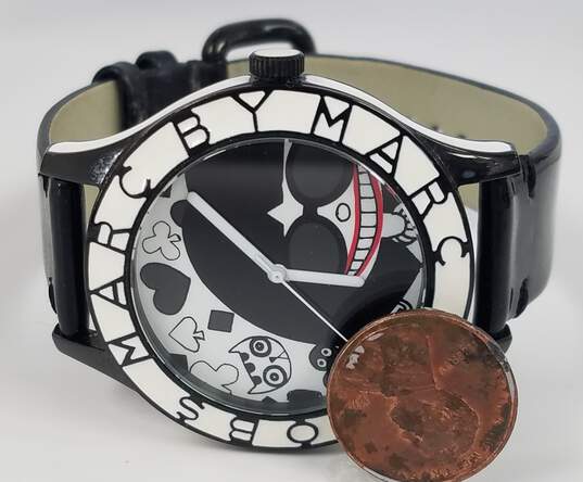 Marc Jacobs White & Black Dial Black Leather Strap Watch for Women - MBM1148 Buy Now By Marc Jacobs