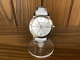 Burberry The City Silver Dial White Leather Strap Watch for Women - BU9019