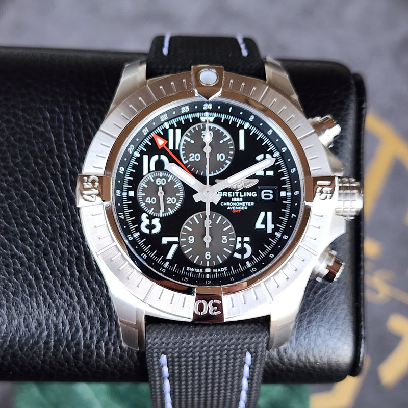 Shop Breitling Avenger B01 Chronograph GMT Black Dial Black Nylon Strap Watch for Men - A24315101B1X1 in USA