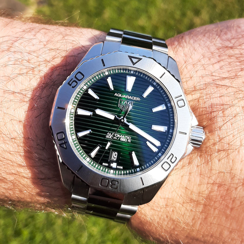 Tag Heuer Aquaracer Professional 200 Automatic Green Dial Silver Steel Strap Watch for Men - WBP2115.BA0627 Buy Now By Tag Heuer