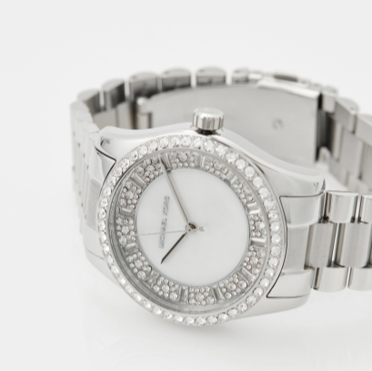 Michael Kors Lexington Lux Three Hand Mother of Pearl Silver Dial Silver Steel Strap Watch for Women - MK7445 Buy Now By Michael Kors