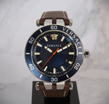 Versace Greca Sport Analog Blue Dial Brown Leather Strap Watch For Men - VEZ300121 Buy Now By Versace