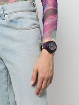 Shop Versace Icon Active Chronograph Black Dial Purple Rubber Strap Watch For Men - VEZ701423 in USA