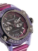 Shop Versace Icon Active Chronograph Black Dial Purple Rubber Strap Watch For Men - VEZ701423 in USA
