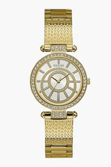 Guess Muse Crystals White Dial Rose Gold Steel Strap Watch For Women - W1008L2 Buy Now By Guess