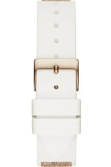 Guess Swirl Quartz Silver Dial White Rubber Strap Watch For Women - W1096l2 Buy Now By Guess