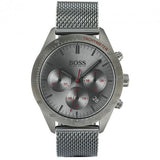 Hugo Boss Talent Chronograph Gunmetal Grey Dial Grey Mesh Bracelet Watch for Men - 1513637