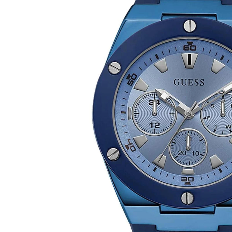 Shop Guess Poseidon Blue Dial Blue Rubber Strap Watch for Men - GW0057G3 in USA