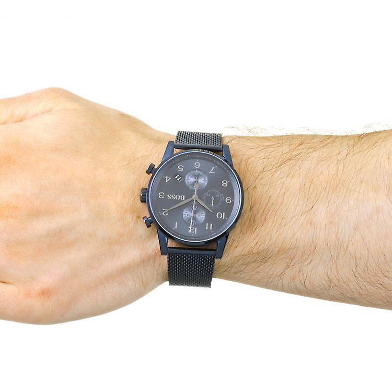 Hugo Boss Navigator Chronograph Blue Dial Blue Mesh Bracelet Watch for Men - 1513538 Buy Now By Hugo Boss