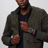 IWC Portofino Automatic Blue Dial Black Leather Strap Watch for Men - IW356523 Buy Now By IWC