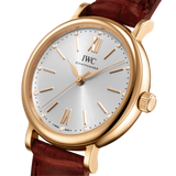 Shop IWC Portofino Automatic Silver Dial Red Leather Strap Watch for Women - IW357401 in USA