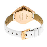 Shop Swarovski Lovely Crystals Mother of Pearl Dial White Leather Strap Watch for Women - 5242904 in USA