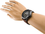 Fossil Townsman Automatic Skeleton Black Dial Brown Leather Strap Watch for Men - ME3181 Buy Now By Fossil