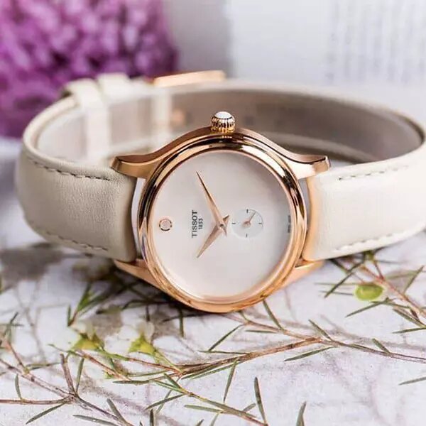 Tissot T Lady Bella Ora Mother of Pearl Dial Cream Leather Strap Watch for Women - T103.310.36.111.00 Buy Now By Tissot